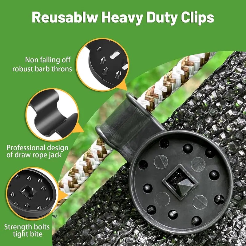 50PCS Heavy-Duty Awning Fabric Clips, Reusable Windproof Tarp and Garden