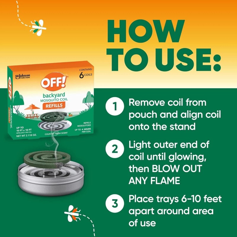 OFF! Backyard Mosquito Repellent Coil Refills, Perfect for Outdoor Patios...
