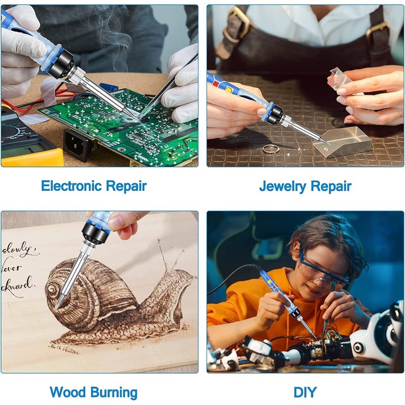 Electronics Soldering Iron Kit, Upgraded 80W Digital LCD Adjustable Temperature