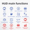 Fockety OBD2 Windscreen HUD Head Up Display with Display, Speed,