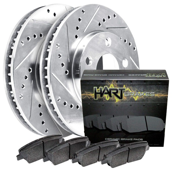 Hart Brakes Front Brakes and Rotors Kit |Front Brake Pads|