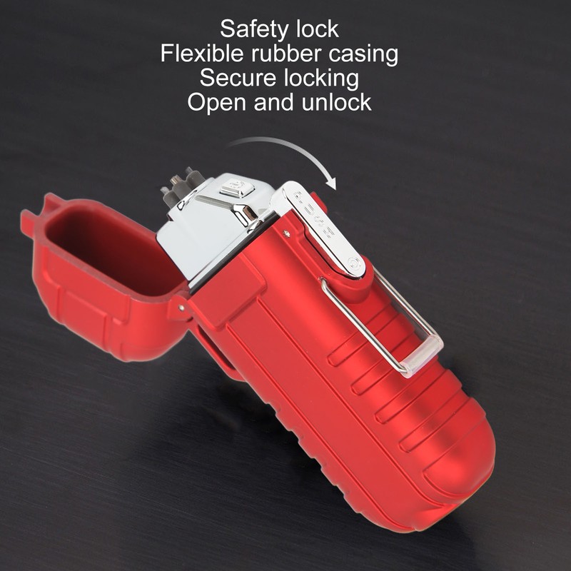 Outdoor Double Arc Electric Lighter Portable Waterproof Flashlight Lighter Charging