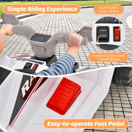 Costzon 6V Kids ATV, Battery Powered Electric Vehicle with Forward/Reverse Switch, Large Seat, Wear-Resistant Wheels, Toddler 4 Wheeler Quad Ride on ATV for 18 Months+ Boys & Girls (White)