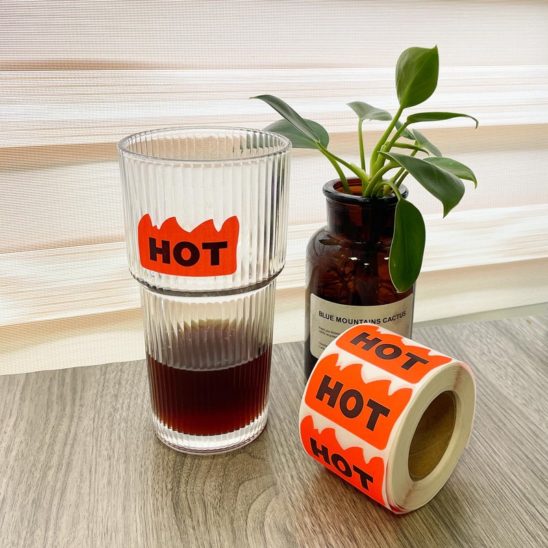 Hybsk 500pcs Rave Hot Stickers 2 x 1-1/5 Inch Fluorescent