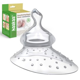 Haakaa Nipple Shield for Breastfeeding with Latch Difficulties Cracked Flat or Inverted Nipples BPA Free, 1pc(Round Shape)