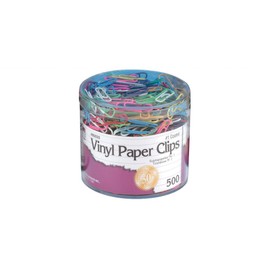 Charles Leonard Clips de papel con revestimiento de vinilo, tamaño #1, colores surtidos, 500/caja (85033)