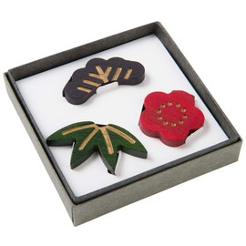 Yamashita Kogei 17906 Chopsticks Rest, Multi, W 3.9 x D 3.9 x H 0.8 inches (10 x 10 x 2 cm), Made in Japan, Shochiku Plum and Plum Set