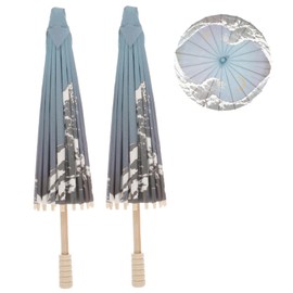 OFFSCH 2Pcs Japanese Style Paper Umbrella Classical Umbrella for Photography Props Holiday Decor Festival Decor Unique Japanese Parasol Delicate Stage Decorative Umbrella