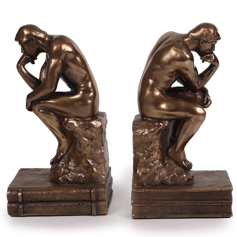 Magicsculp-The Thinker Statue Bookends in Premium Cold Cast Bronze- 7.48-Inch
