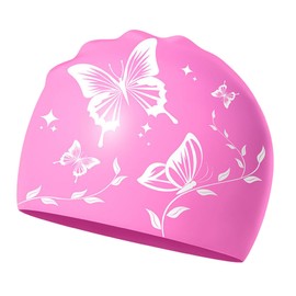 Swimming Cap, 1 Pcs Swimming Cap Women, Soft and Comfortable, Elastic, Non Slip,Waterproof Fits Long Hair and Short,Adult Swim Cap Youth Lightweight Bathing Caps for Women