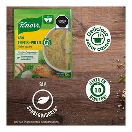 Knorr 12 Pack Knorr, Sopa De Fideo con Pollo Knorr 95g. Sabor Casero. 4 portions
