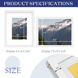 An&He 8 x 10 Picture Frame, 1Pack, White Photo Frames, Wooden Frame with High Definition Tempered Glass for Wall and Tabletop Display