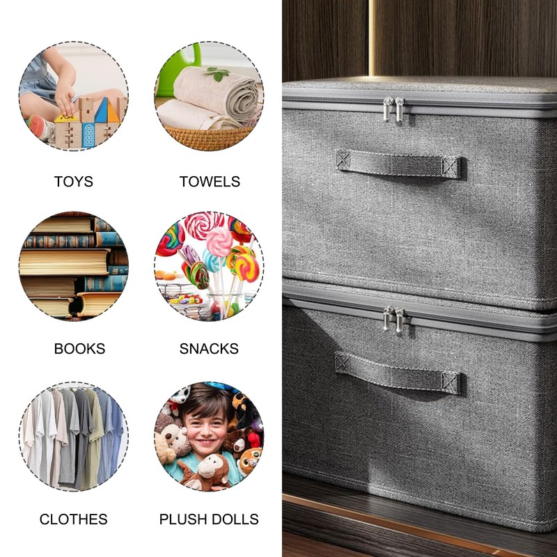 Lockable Storage Box with Lock with Lid Fabric Integrated PP
