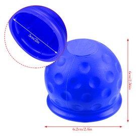Rumyve 1-Piece Trailer Hitch Ball Cover - Abrasion-Resistant and Dust-Proof - Soft Rubber Tow Bar Cover 50mm (Blue)