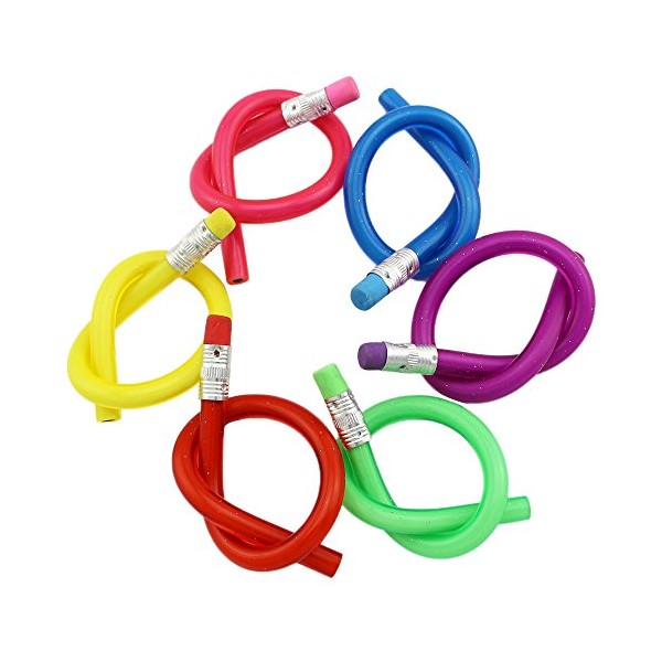 Aketek Colorful Magic Bendy Flexible Soft Pencil with Eraser for