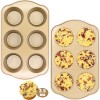 Nonstick Carbon Steel Jumbo Muffin Pans 6 Cup 2 Pack