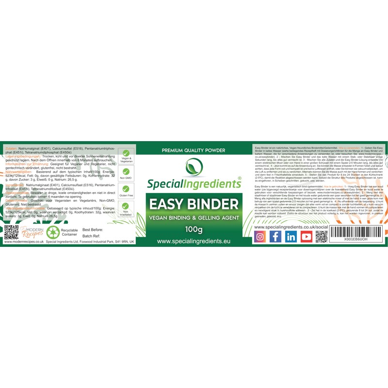 Special Ingredients Easy Binder 100 g (Strict Vegetarian Friendly, a
