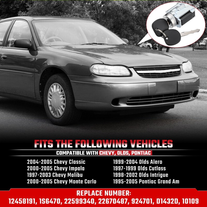 ISINFLASH Ignition Switch & Ignition Lock Cylinder with 2 Keys