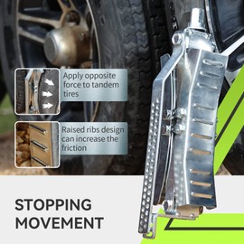 RVMATE RV Camper Wheel Chock Stabilizer Scissor, X Chocks Wheel Stabilizer (2 Packs) for RV Travel Trailer Tires, X Chock for Locking Tandem Wheels When Parked on Uneven Surfaces, Silver.