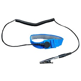 Static Care Wrist Strap Set - 5' Coil Cord, Swivel Type Banana Jack, 4mm, 1meg Blue Wrist Strap - Quantity 1