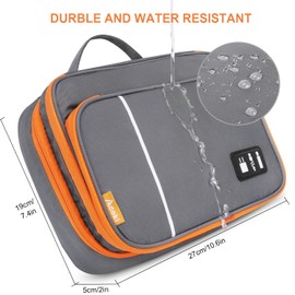 Reisezubehör-Tasche, tragbare Kabel-Organizer-Tasche, Reise-Elektronik-Organizer, Gadget-Kabeltasche, Kabeltasche, Tragetasche für Tablet, Kabel, SD-Karte, Ladegerät, Powerbanks (Grau, XSC)