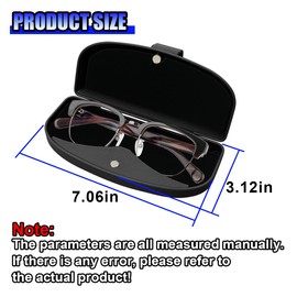GAOLAOSY Car Sun Visor Sunglasses Case, ABS Hard Shell Eyeglasses Storage Protective Box with Magnetic Closure & Double Card Clamp, Universal Auto Eyewear Organizer Accessory for Most Cars (Black)