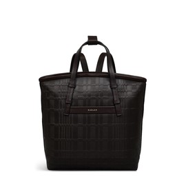 RADLEY London Bridgewater 2.0 Women's Medium Check-embossed Leather Ziptop Backpack Bag, Dark Brown