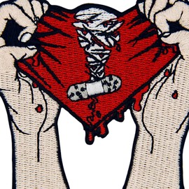 ZEGINs Heart Broken Patch Embroidered Applique Badge Iron On Sew On Emblem