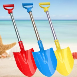 Beach Shovels for Kids,3PC 29Inch Beach Sand Shovels Toys for Digging Heavy Duty Stainless Steels with D-Grip Handle Sturdy Scoop Seaside Kids Tool Lightweight Gift Set (28inch)