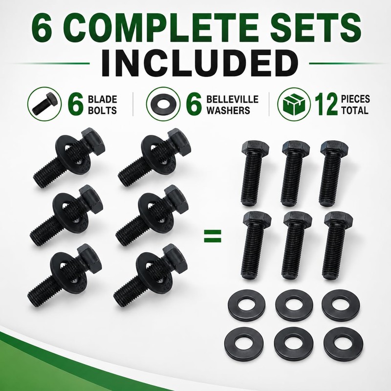 6 Sets 26-0671 & 3290-465 Blade Bolt and Belleville Washer