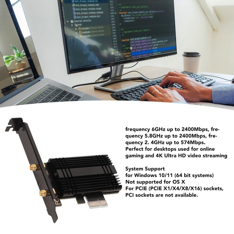 WiFi 6E AX210 PCIe WiFi Card Bluetooth 5.3 with Heat