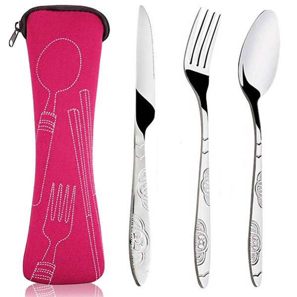 Acehome Cutlery Set with Portable Pouch Case, Stainless Steel Flatware