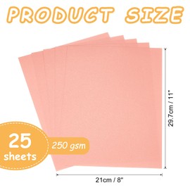 sourcing map 25 Pcs Shimmer Cardstock Paper, 8 x 11 Inch Pink Shimmer Paper Sheets, Metallic Cardstock Paper for Art Supplies, Paper Crafting, DIY Crafts