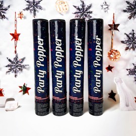 4 x Party Poppers 30 cm 5 m Effect Height Confetti Shooter, Confetti Bomb, Confetti Cannon for Wedding, Birthday, Celebration, New Year's Eve, Private Parties (Colourful)