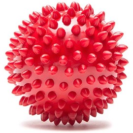 Bcurb Spiky Massage Ball for Total Body Myofascial Release and Self Massage, Perfect for Plantar Fasciitis, Golfers Elbow and Tennis Elbow (3 Inches, Red)