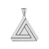 Unique Impossible (Penrose) Triangle Charm Pendant Necklace in Solid Sterling