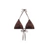 CALZEDONIA Woman's Triangle Swimsuit Top Brown Snake in Brown, Size