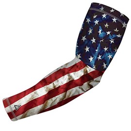 Compression Arm Sleeve For Men Women Youth - Athletic Sports Baseball Football Basketball - USA Sleeve - Tattoo Cover Up & UV Cooling Sun Protection - Gaming Sleeve - Elbow Bicep Forearm - 1 Sleeve