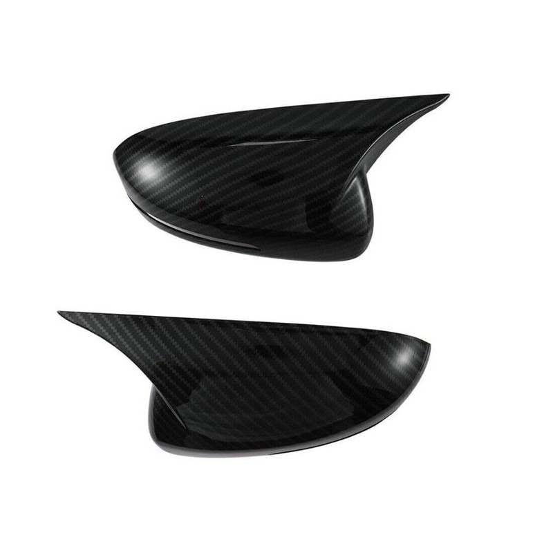 Carbon Fiber Rearview Side Mirror Cover Cap Housing Ox Horn