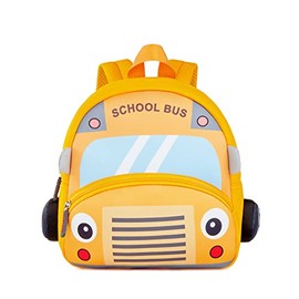 Preschool Backpack Toddler Neoprene Animal Waterproof Schoolbag Lunch backpack for Kids Boys Girls (School Bus)