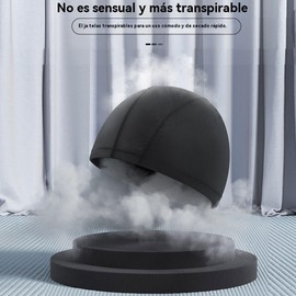 voofly 2 Piezas Gorros de Natación de Tela para Hombres, Gorra de Natación de Poliéster para Adultos, Hombres, Mujeres, Secado Rápido, No Impermeable, Gorro de Ducha para Pelo Corto (Negro y Negro)