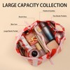 DYSHAYEN Stripe Travel Makeup Bag with Compartments Clear Coated Cosmetic