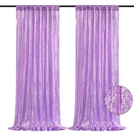 BrillShine Curtain Background Wedding Sequins, Pack of 2 60 x 240 cm Party Background Curtain for Christening Weddings Bridal Shower Birthday Graduation School Party Decoration Silver