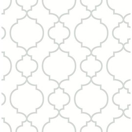 A-Street Prints Astu8|#A-Street Prints 2657-22259 Desiree White Quatrefoil Wallpaper,