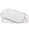 ZAROCRUS Farmhouse Melamine Serving Tray with Handles, Set of 2,