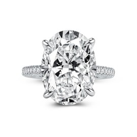 RODIFFY 5.0/8.0CT Excellent Oval Cut Engagement Ring,D-Color VVS Big CZ Gemstone 925 Sterling Silver Promise Ring, Sterling Silver, Cubic Zirconia
