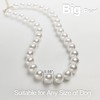 MLUOVI Chunky Pearl Dog Collar, Large Breed, White, 17"-19.8" (14mm
