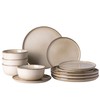 GBHOME Ceramic Dinnerware Sets for 4, 12 Pieces Stoneware Plates