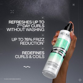 Redken Refreshing Curl Mist Tratamiento Sin Enjuague para Cabello Rizado, Hidrata y Define Rizos Hasta 7 Días, con Escualano y Aceite de Jojoba, 250 ml