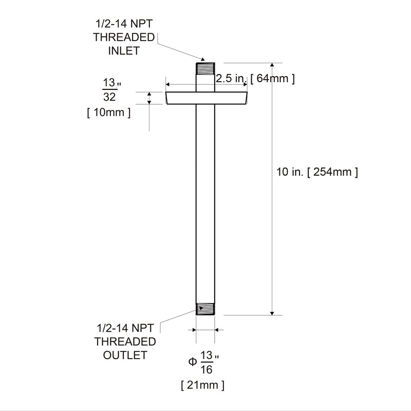 OFFO Shower Arm with Flange, 10 Inches Oil Rubbed Bronze